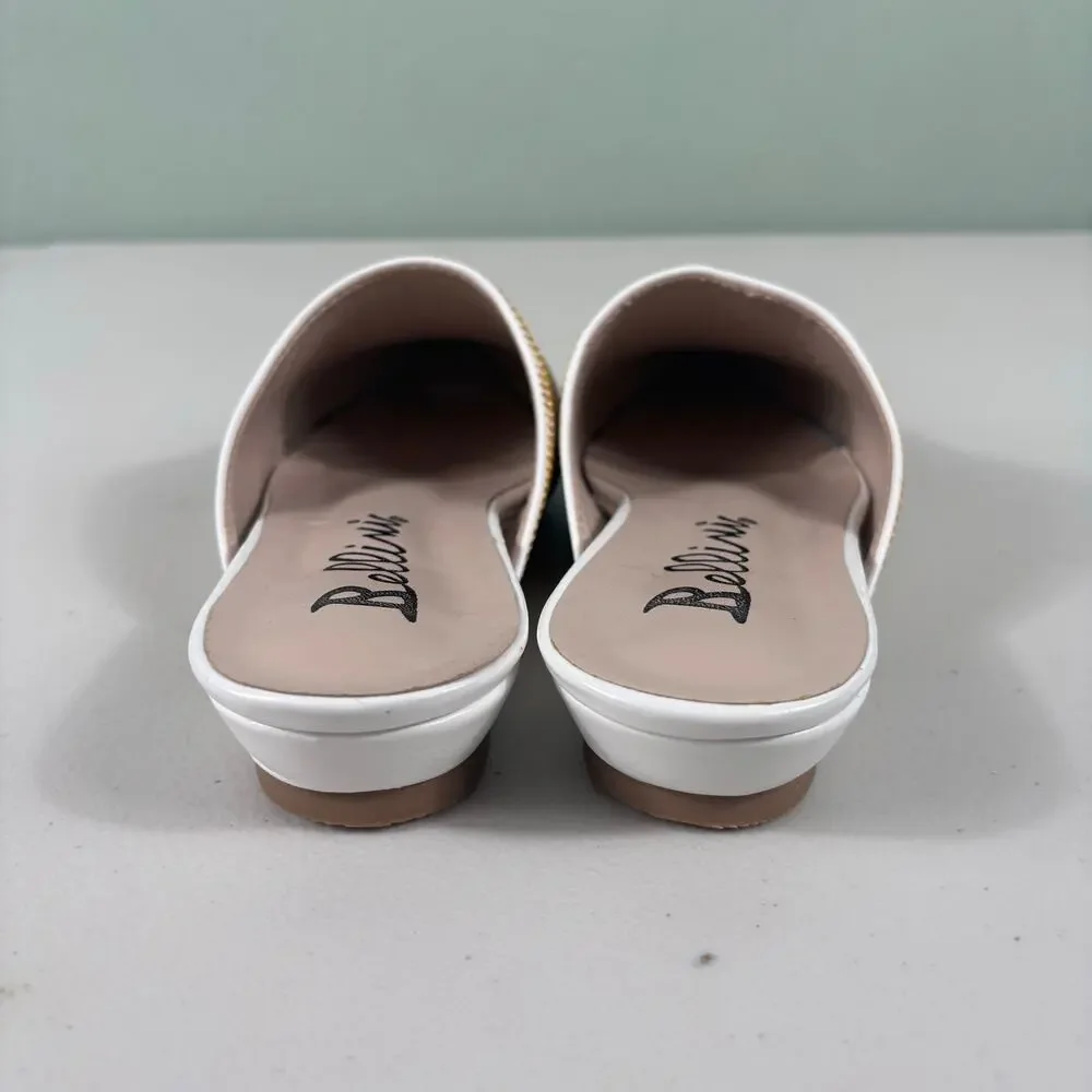 Bellini Festive Women Size 6M White Pointed Toe Woven Casual Slide‎ Mule Sandals - Picture 7 of 10